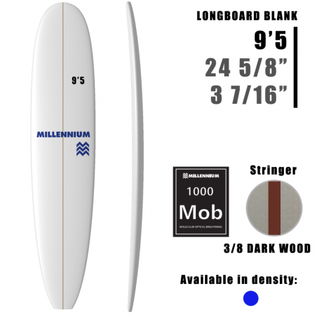 Longboard 9'5 MILLENNIUM 3/8 DARKWOOD