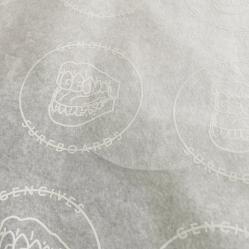 Logotipo personalizado impresso em papel de seda