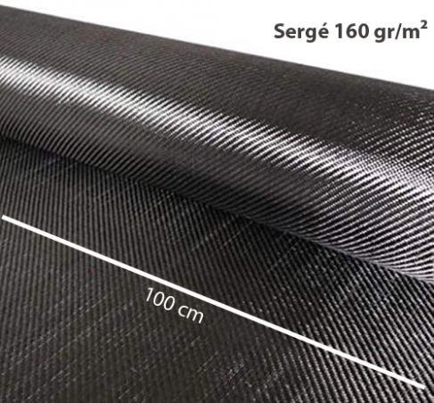 Sarja de fibra de carbono 3K 160gr - 100cm de largura