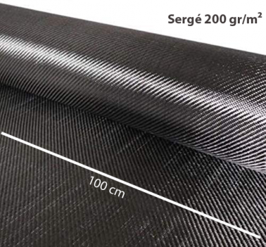 Sarja de fibra de carbono 3K 200gr - 100cm de largura