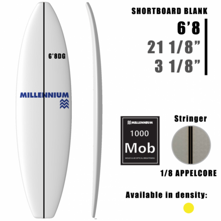 Prancha 6'8DG MILLENNIUM 1/8 Appelcore preta