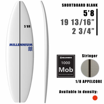 Pain de Mousse 5'3G Shortboard MILLENNIUM 1/8 BASS