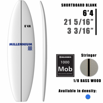 Pain de Mousse 6'4A Shortboard MILLENNIUM 1/8 BASS