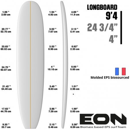 EON FOAM EPS BIOMASSA 9'4" longboard - latte 6mm CP