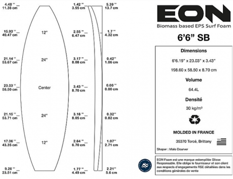 Pain de Mousse EPS ALTO FUSÍVEL 6'6"SB