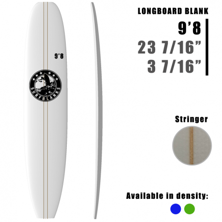 Longboard SURFBLANKS 9'8" 2 lattes - Padrão 40Kg/m3