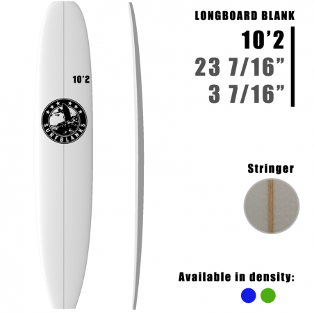 Longboard SURFBLANKS 10'2" - Padrão 40Kg/m3