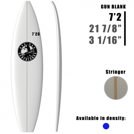 Pistola SURFBLANKS de 7'2" - Padrão 40Kg/m3