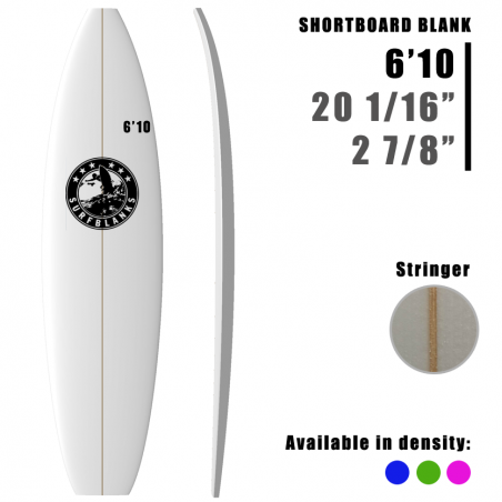 Prancha curta SURFBLANKS 6'10" - Padrão 40Kg/m3